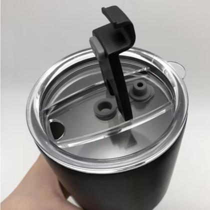 Imagem de Copo Térmico Inox Preto Com Tampa 600ml Liso Gelado Quente