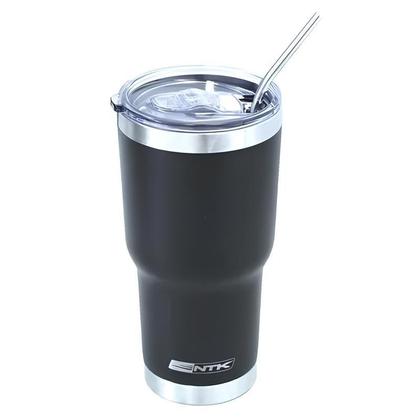 Imagem de Copo Térmico Inox Siluet 850ml 2 Canudo e Escova NTK Preto