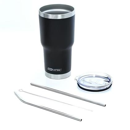 Imagem de Copo Térmico Inox Siluet 850ml 2 Canudo e Escova NTK Preto