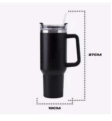 Imagem de Copo Térmico Inoxidável 1200ml Canudo Tampa Alça Bebidas Café Água