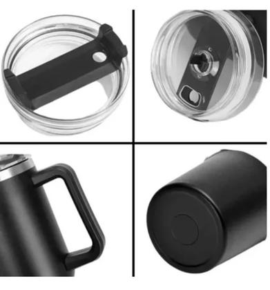 Imagem de Copo Térmico Inoxidável 1200ml Canudo Tampa Alça Bebidas Café Água