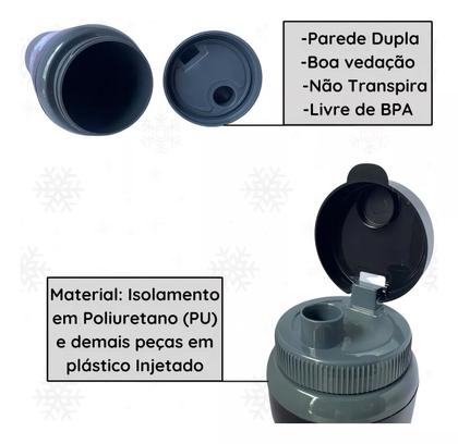 Imagem de Copo Térmico Miami 650ml Tampa Fixa, Água, Chá, Whey Parede Dupla Unitermi