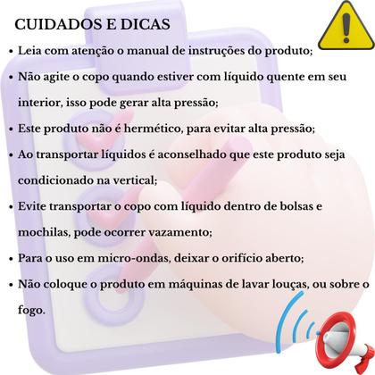 Imagem de Copo Térmico Minas 400 ML com Tampa Parede Dupla Multiuso Squeese Unitermi Café Chá Suco Leite Água