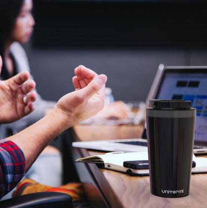 Imagem de Copo Térmico Minas 400 ML com Tampa Parede Dupla Multiuso Squeese Unitermi Café Chá Suco Leite Água