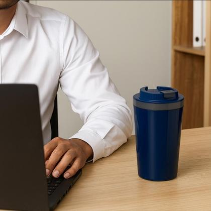 Imagem de Copo Térmico Minas 400 ML com Tampa Parede Dupla Multiuso Squeese Unitermi Café Chá Suco Leite Água