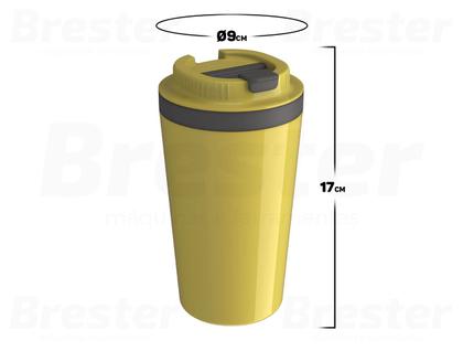Imagem de Copo Térmico Minas Parede Dupla Com Tampa Para Café Água Chá Quente E Frio 400ml Unitermi 