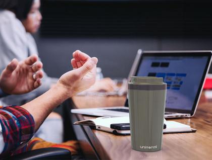 Imagem de Copo Térmico Minas Parede Dupla Com Tampa Para Café Água Chá Quente E Frio 400ml Unitermi 