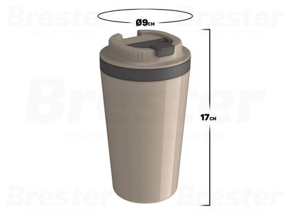 Imagem de Copo Térmico Minas Parede Dupla Com Tampa Para Café Água Chá Quente E Frio 400ml Unitermi 