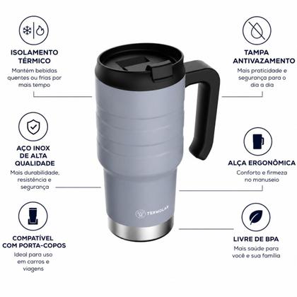 Imagem de Copo Térmico Moove Cinza 590ml Termolar