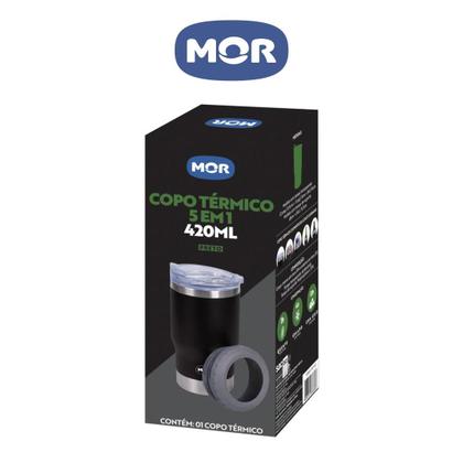Imagem de Copo térmico mor 420 ml 5 em 1 preto