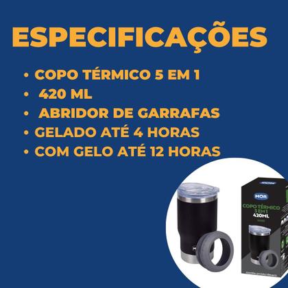 Imagem de Copo térmico mor 420 ml 5 em 1 preto