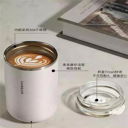 Imagem de Copo Térmico Para Bebidas Quente Ou Frio Café Cerveja Em Aço Inox Com Tampa 350ml