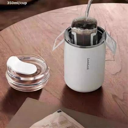 Imagem de Copo Térmico Para Bebidas Quente Ou Frio Café Cerveja Em Aço Inox Com Tampa 350ml