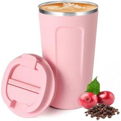 Imagem de Copo Térmico Para Café 510ml de Infusão a Vácuo de Aço Inoxidável com Tampa Quente e Frio MS-925