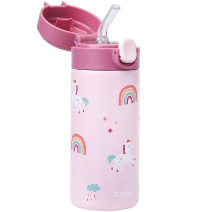 Imagem de Copo Térmico Parede Dupla Buba Magic Dino Rosa