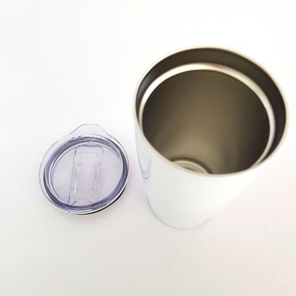 Imagem de Copo Térmico Parede Dupla Inox Branco com Tampa