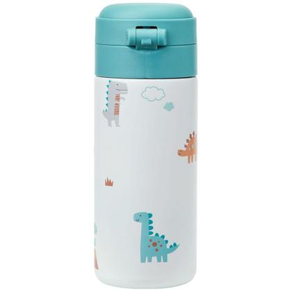 Imagem de Copo Térmico Parede Dupla Magic Dino Canudo 320ml Verde Buba