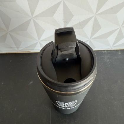 Imagem de Copo térmico personalizado professora preto 450ml com tampa presente dia dos professores