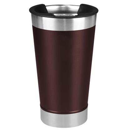Imagem de Copo Térmico PK FOR DRINK Vermelho Vinho C/ Tampa e Abridor 473ml