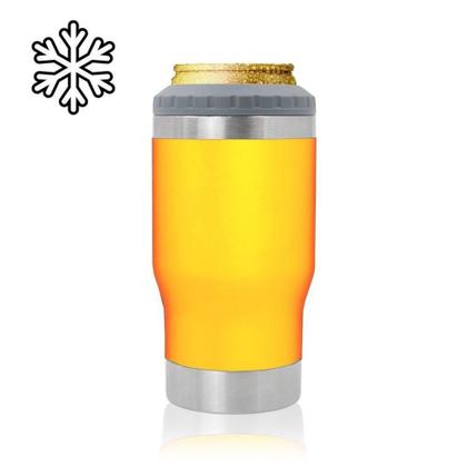 Imagem de Copo Térmico Porta Lata Garrafa Long Neck Copo Abridor Laranja