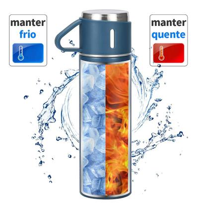 Imagem de Copo Térmico Preto Fosco Inox 500ml Resistente Portátil com Vedação