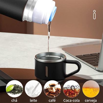 Imagem de Copo Térmico Preto Inox 500ml Portátil Elegante e Resistente