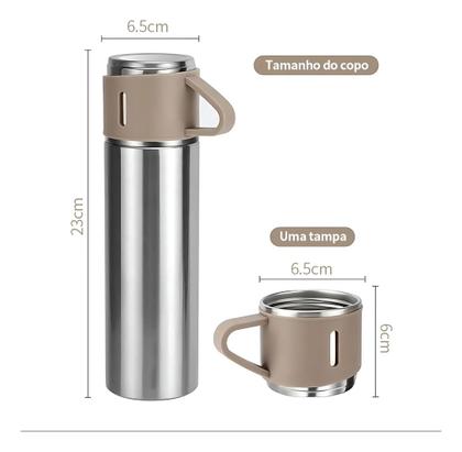 Imagem de Copo Térmico Preto Inox 500ml Portátil Resistente e Seguro