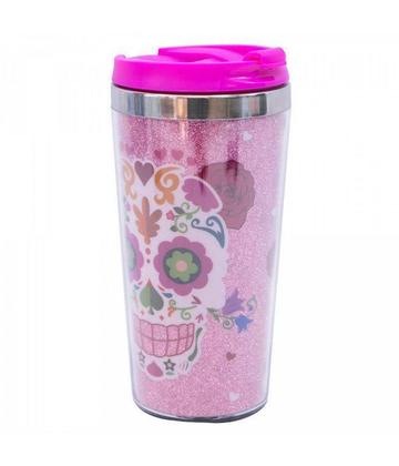 Imagem de Copo Térmico Rosa Caveira 450Ml - Projeto Kiwi