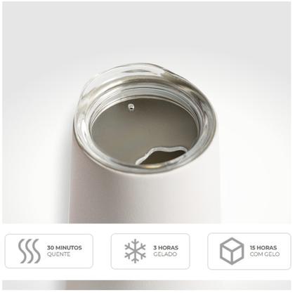 Imagem de Copo Térmico Taça Espumante Champagne Aço Inox 150ml Branco - Mokha