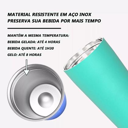 Imagem de Copo Térmico Tampa Abridor Caixa Som Bluetooth 420ml Led