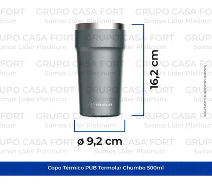 Imagem de Copo Térmico Termolar De Bebidas Geladas / Quente 500ml Pub Prata