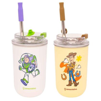 Imagem de Copo Térmico Toy Story Neo 300mL Em Inox Com Canudo Original Disney, Zona Criativa