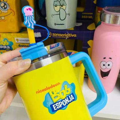 Imagem de Copo Térmico Tumbler Com Pingente Bob Esponja - 1,5 Litro