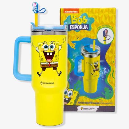 Imagem de Copo Térmico Tumbler Com Pingente Bob Esponja - 1,5 Litro
