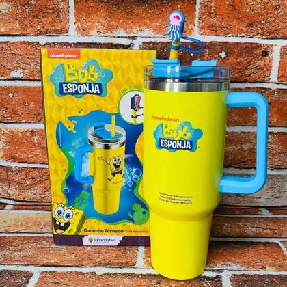 Imagem de Copo Térmico Tumbler Com Pingente Bob Esponja - 1,5 Litro