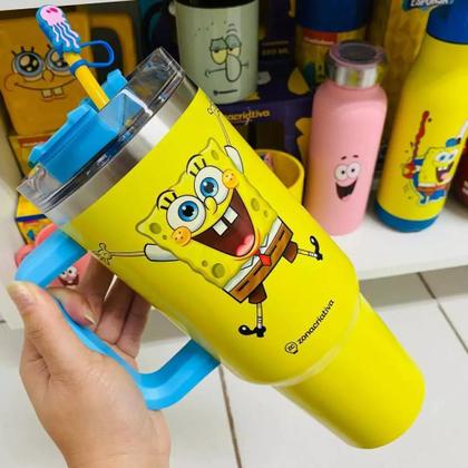 Imagem de Copo Térmico Tumbler Com Pingente Bob Esponja - 1,5 Litro