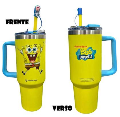 Imagem de Copo Térmico Tumbler Com Pingente Bob Esponja - 1,5 Litro