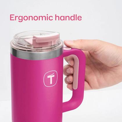 Imagem de Copo Térmico Tupperware Big T com Canudo 1,1L na Cor Pink