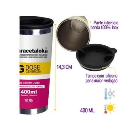 Imagem de Copo Térmico Viagem Aço Inox Personalizado Paracetaloka Cura Visões Distorcidas da Realidade te Dei