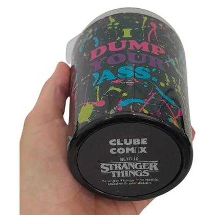 Imagem de Copo Térmico Viagem Mini Stranger Things Dump Your Ass 400ML - Clube Comix