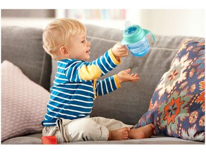 Imagem de Copo Transição Easy Sip com Bico de Silicone com Alça 6+ Azul