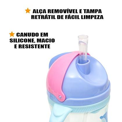 Imagem de Copo Treinamento Com Alça Removível e Canudo Silicone 12m+ 240ml - Buba