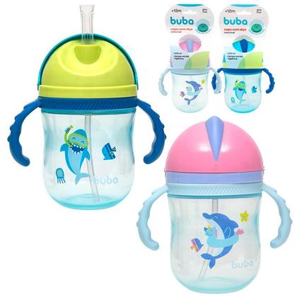 Imagem de Copo Treinamento Com Alça Removível e Canudo Silicone 12m+ 240ml - Buba
