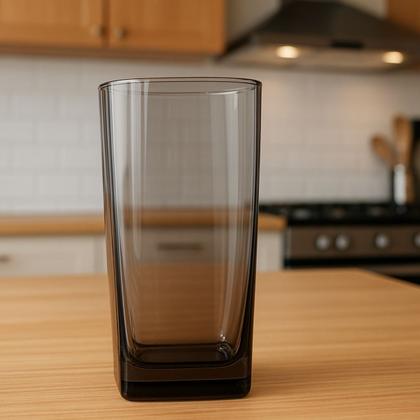 Imagem de Copo Vidro 320ml Suco água BALI jogo com 6 Cinza