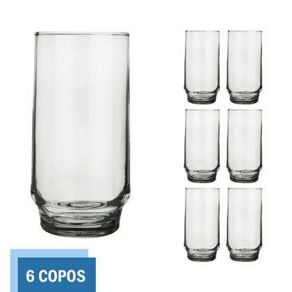 Imagem de Copo Vidro 410ml Lights Suco Agua Cristal Luxo Nadir 6 Un