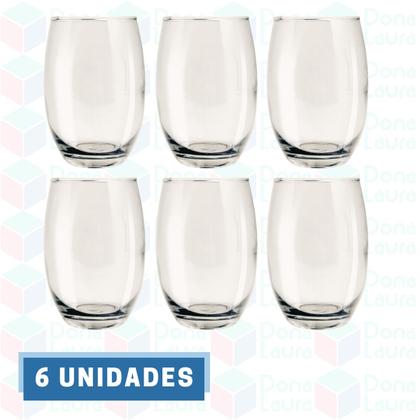 Imagem de Copo Vidro 450ml Suco água BELLAGIO jogo com 6 Transparente