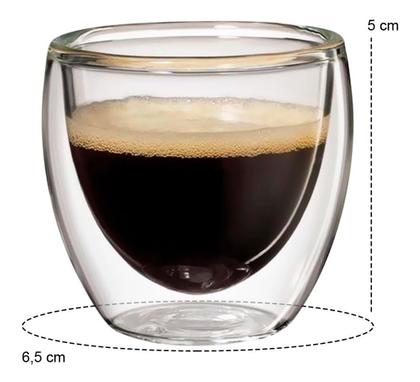 Imagem de Copo Vidro Duplo Café Expresso Chá Capuccino 2 Peças 80ml