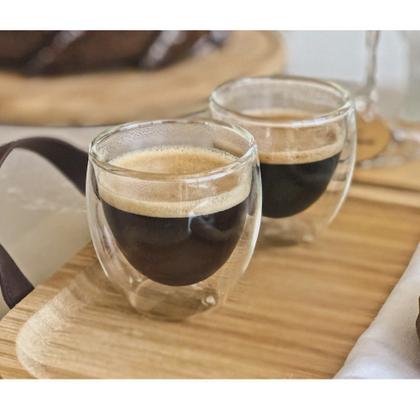 Imagem de Copo Vidro Duplo Café Expresso Shot Flutuante 2 Peças 100ml