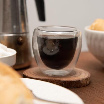 Imagem de Copo xícara de café parede dupla kit com 6 unidades 90ml