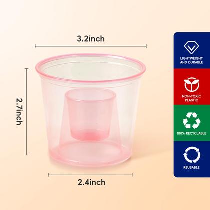 Imagem de Copos Bomber descartáveis JOLLY CHEF 500 120mL de plástico azul/laranja/rosa/verde